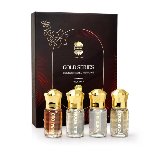 Ajmal's Gold Series Concentrated Perfume Gift Set for Men & Women Pack of 4 - 5ML each